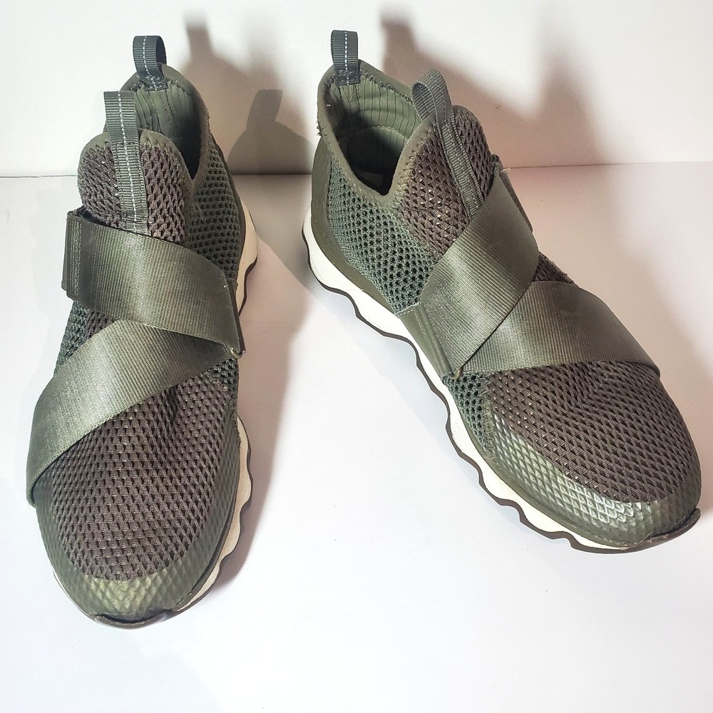 Sorel Kinetic Sneak Alpine Tundra Sage‎ Green Slip On Chunky Womens Shoes Sz 9.5